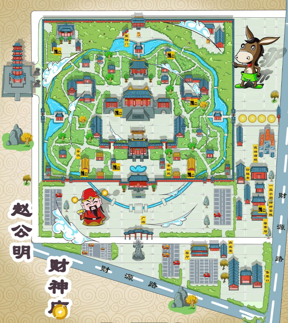 莘县寺庙类手绘地图